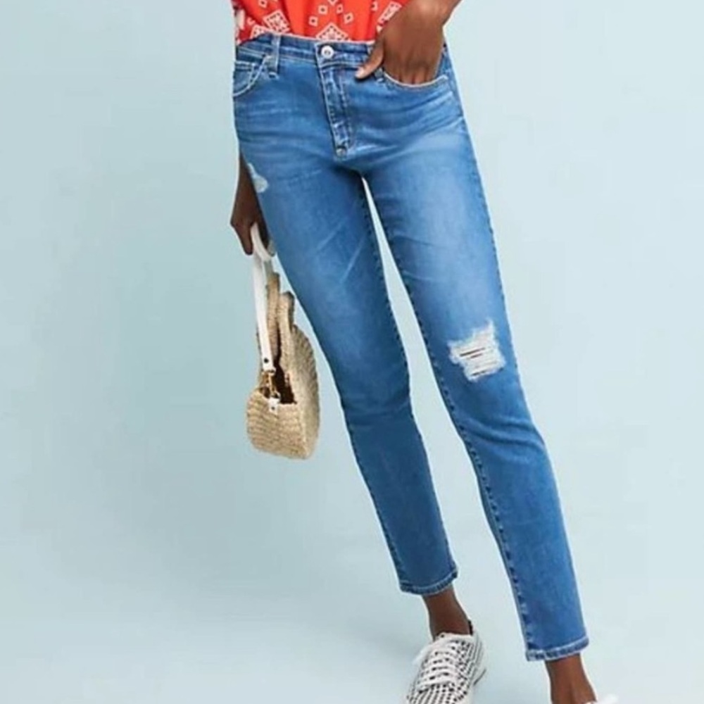 Anthropologie AG Adriano Goldschmied Stevie Ankle Slim Straight Ankle Jeans